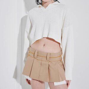 Gateless Out Pocket Pleated Mini Skirt
